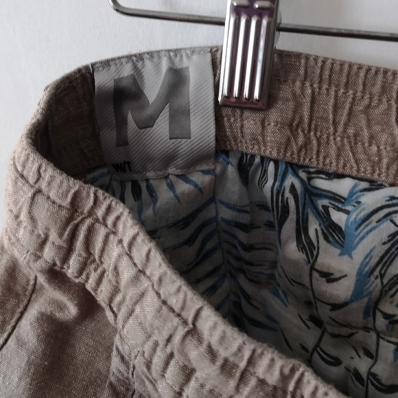 Women's Projek Raw Casual Pants Taupe Size Medium Zipper & Draw String 55% Linen - Picture 4 of 7